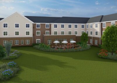 3D rendering of the Lodges at Evenglow Courtyard