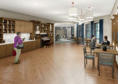 3D rendering of the Lodges at Evenglow Piano Lounge